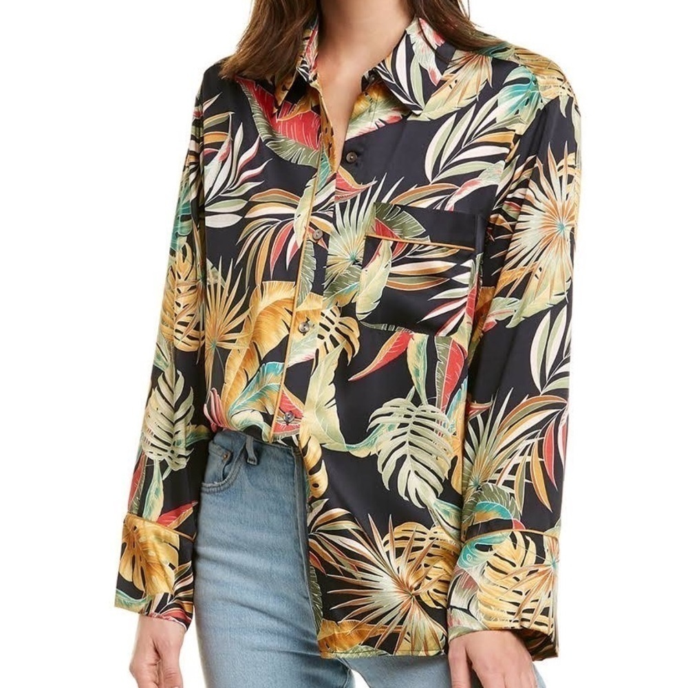 Petersyn Ravello Savina Palm Blouse M